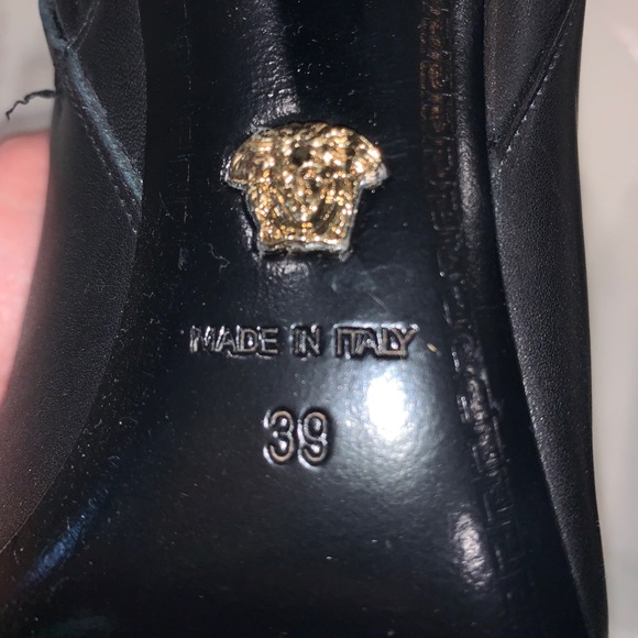 VERSACE KNEE HIGH HEEL BOOTS - Picture 10 of 11